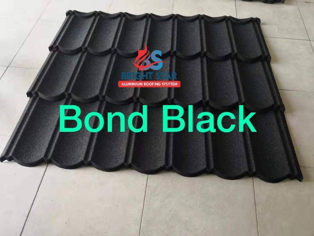 Bond black stone-coated sheet