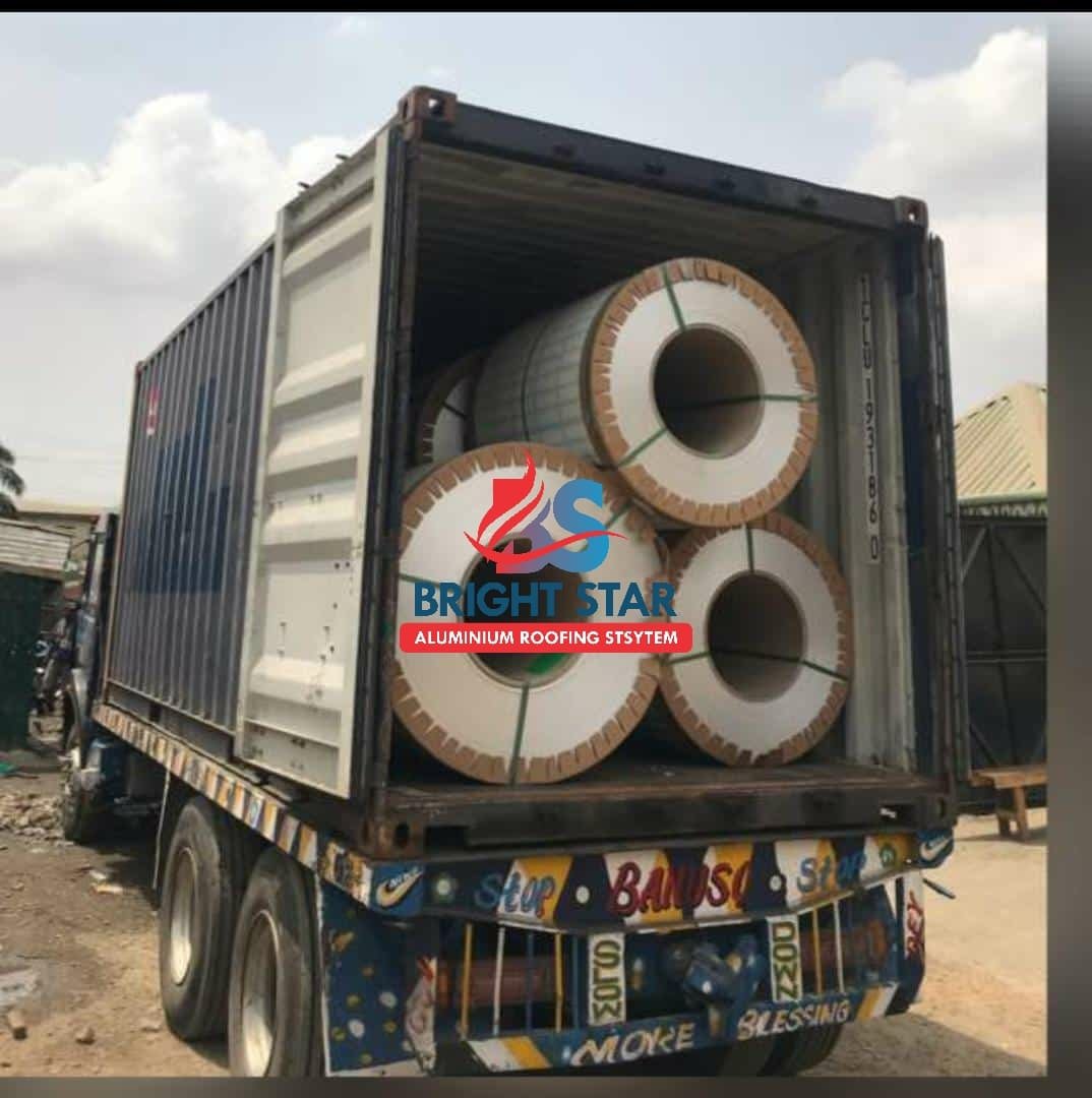 Roofing coils being delivered